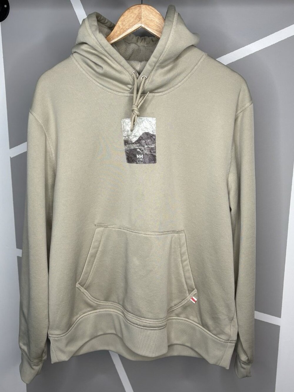 Puma x Helly Hansen Fleece Lined Hoodie Men’s L Khaki Green Outrun The Elements